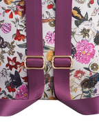 FABLE Blumen Rucksack mit Natural Historic Museum Print in Pflaumenfarbe