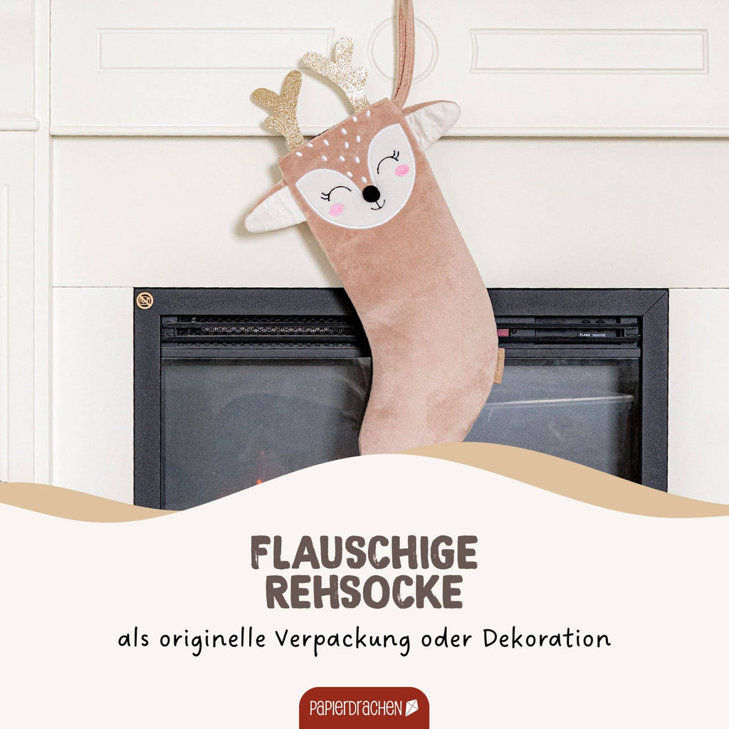 Papierdrachen Weihnachtssocke - Reh