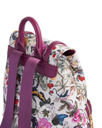 FABLE Blumen Rucksack mit Natural Historic Museum Print in Pflaumenfarbe