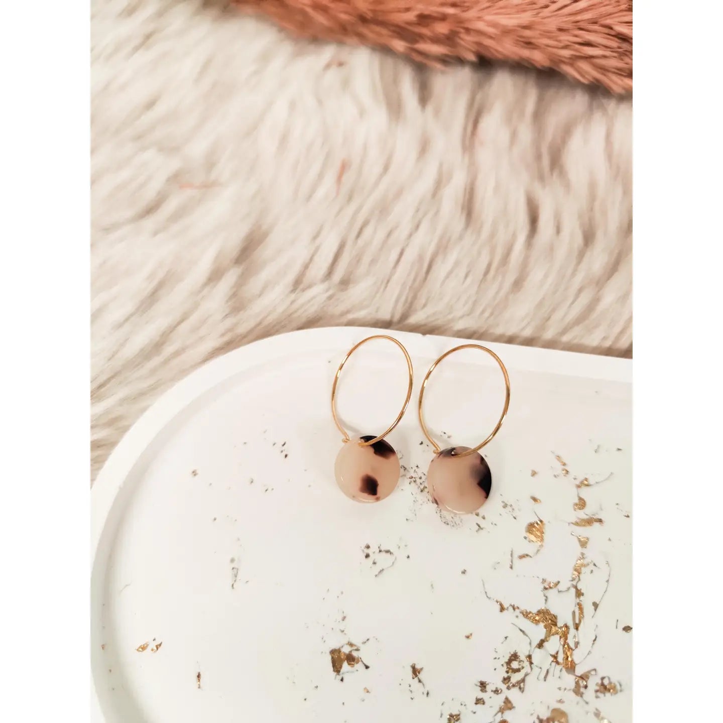 afHandmade Handgefertigte Creolen Ohrringe Leolook braun/schwarz