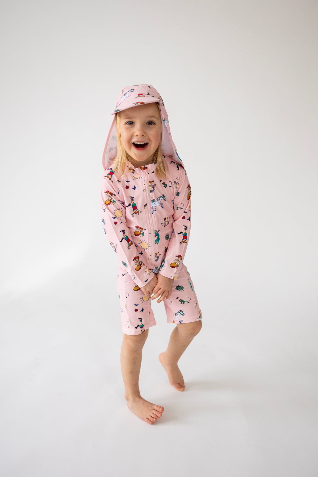 UV Anzug Pippi Langstrumpf in Farbe rosa