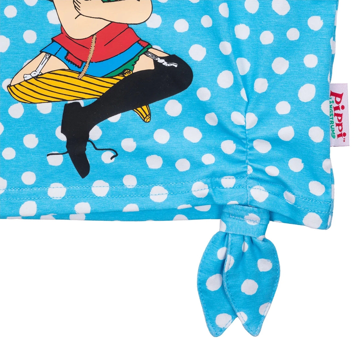 Pippi Langstrumpf Speckled Top blau weiß gepunktet