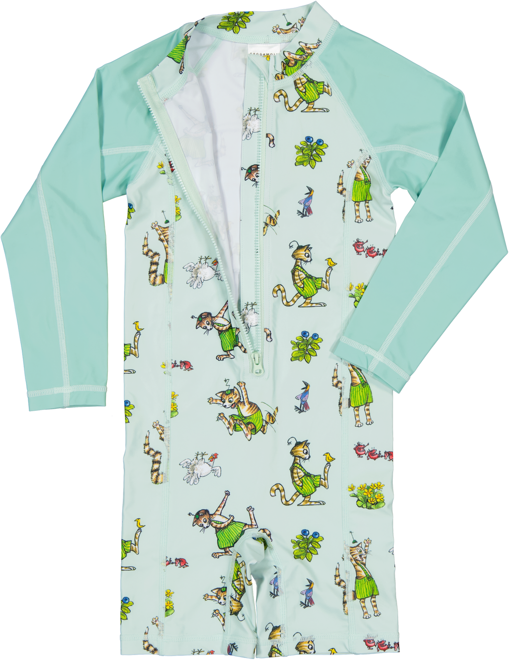 UV Anzug Pettersson und Findus Motiv in light green