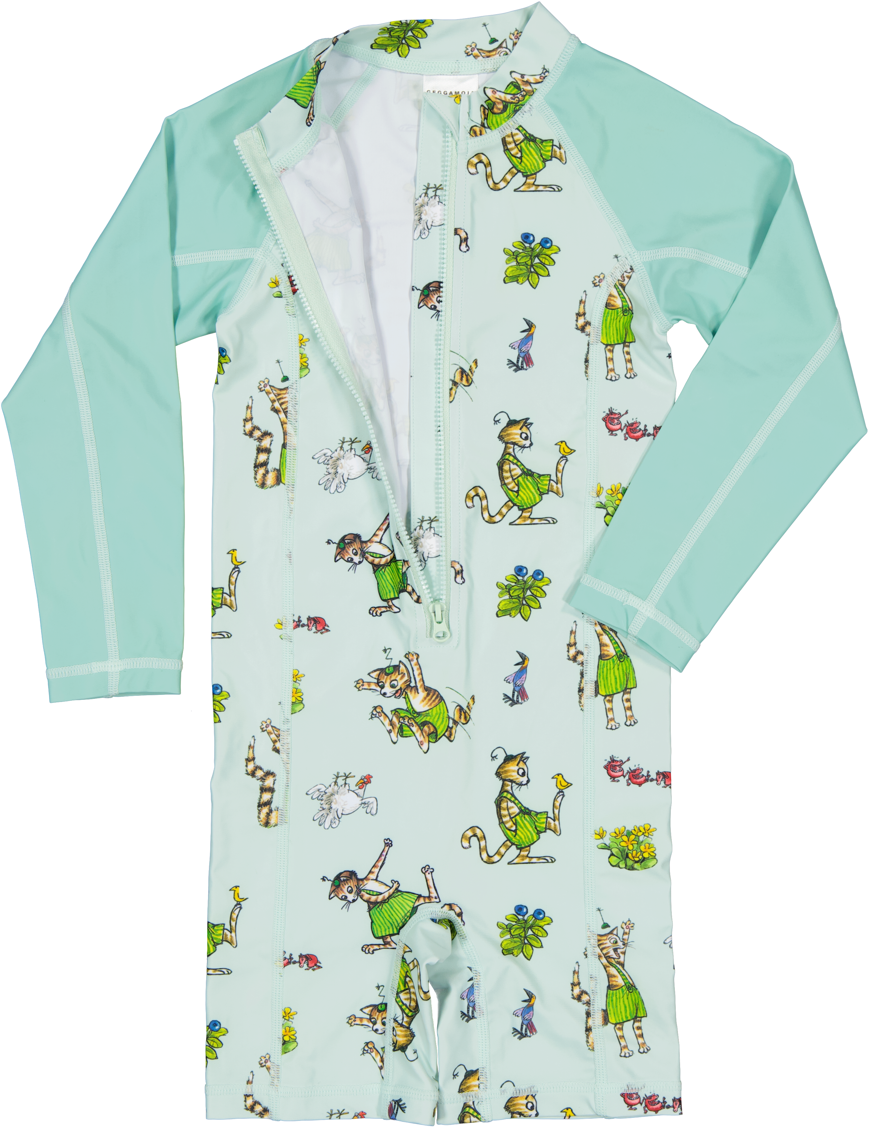 UV Anzug Pettersson und Findus Motiv in light green