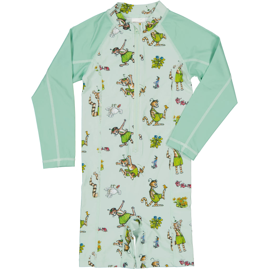 UV Anzug Pettersson und Findus Motiv in light green
